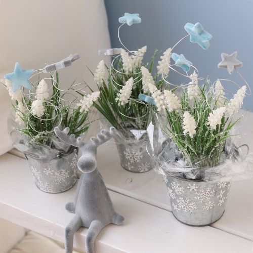 Artículo Estrellas decorativas flocadas para decoración dispersa azul Ø4/5cm 40 uds