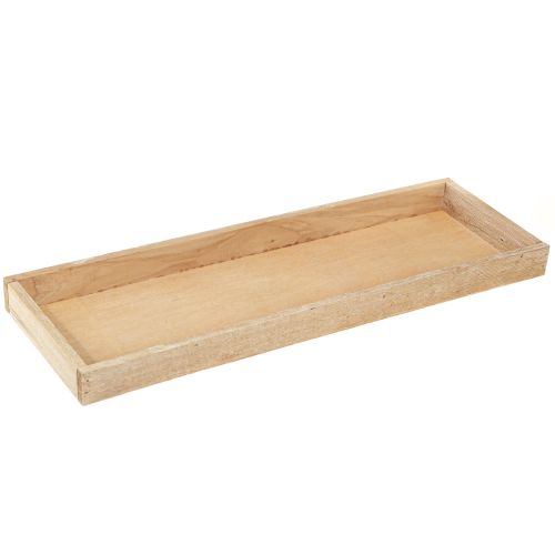 Floristik24 Bandeja decorativa bandeja oblonga de madera natural 42×14×3cm 3ud