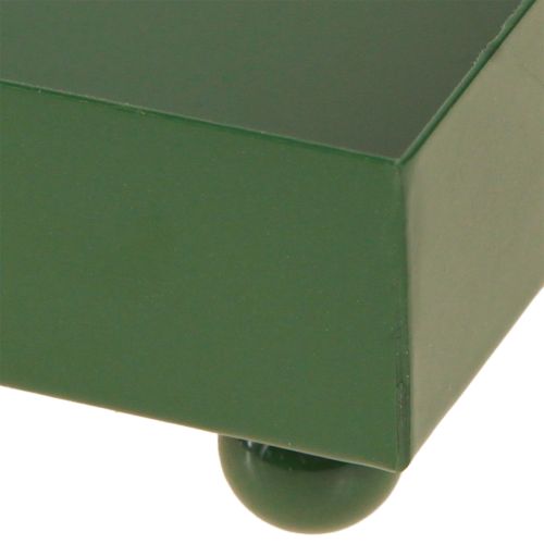 Artículo Bandeja decorativa cuadrada de metal verde 15×15cm 2uds