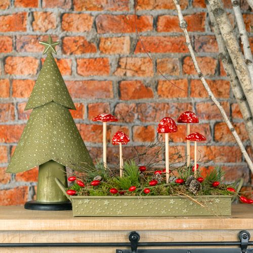 Artículo Bandeja decorativa Navidad estrellas verdes 49cm/43cm juego de 2
