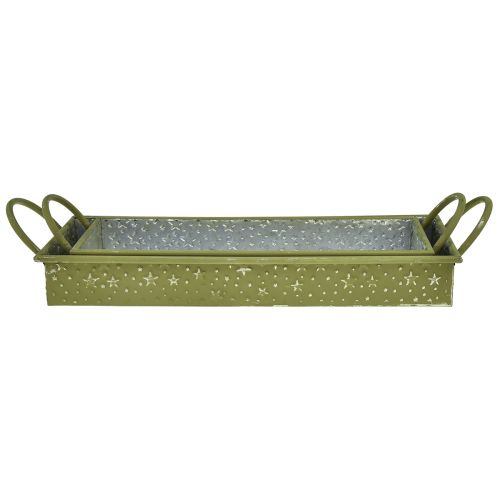 Artículo Bandeja decorativa Navidad estrellas verdes 49cm/43cm juego de 2