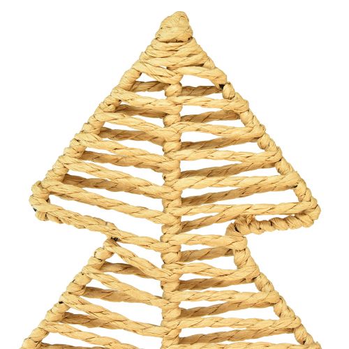 Artículo Árbol de Navidad decorativo rafia metálica negro natural 21x11,5x45cm