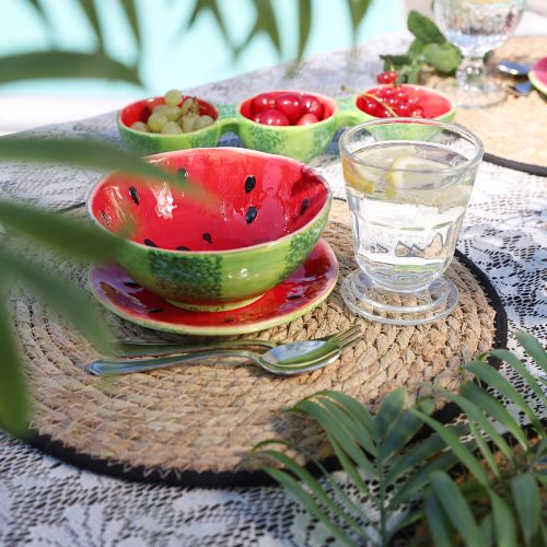 Artículo Plato decorativo plato de cerámica sandía cerámica Ø16cm 2uds