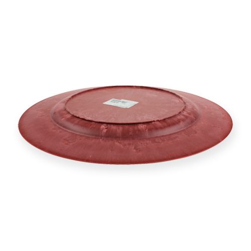 Floristik24 Deco plato rojo Ø 30cm