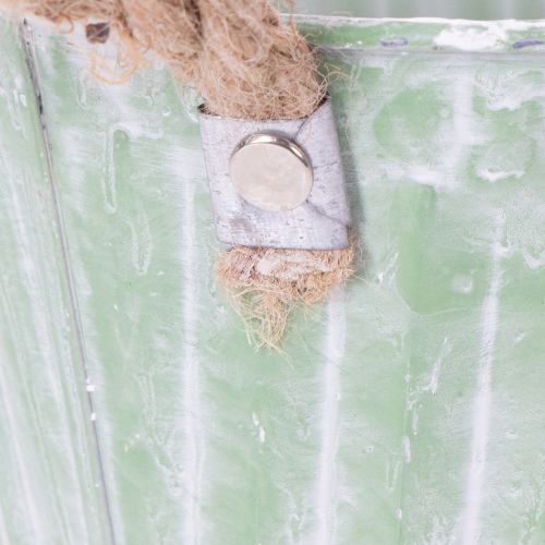 Artículo Maceta decorativa, cubo de metal para plantar, maceta con asas, rosa/verde/amarillo estilo shabby chic Ø15cm H13cm juego de 3 piezas