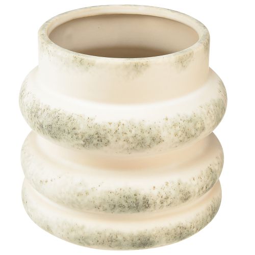 Artículo Jardinera decorativa para arreglos secos crema gris verdoso 16×16cm