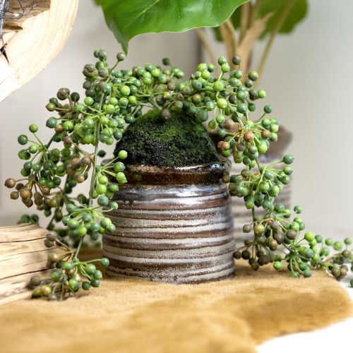 Floristik24 Jardinera decorativa cerámica metalizada marrón gris 10,5×10cm 2ud