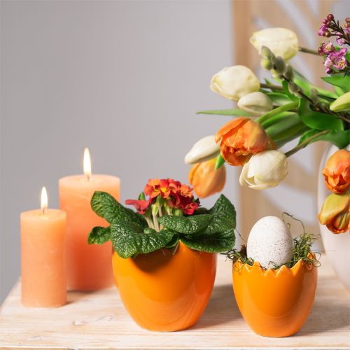 Floristik24 Maceta decorativa Pascua huevos de Pascua coloridos cerámica Ø11cm 4 uds