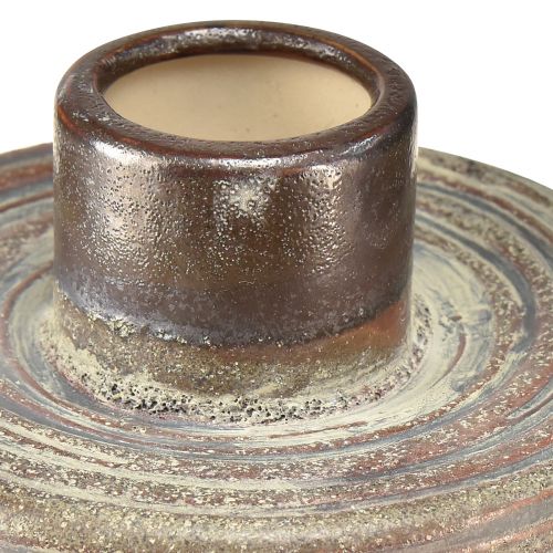 Artículo Jarrón decorativo cerámica jarrón de cerámica marrón azul gris 12x10,5cm 2ud