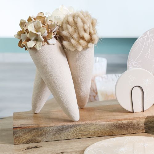 Artículo Jarrones Decorativos Jarrones Cono Cerámica Beige 14.5cmx15x21cm