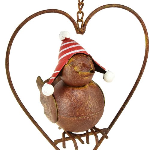 Floristik24 Pájaro decorativo de metal para colgar decoración de jardín óxido rojo-blanco 15×21cm 2ud