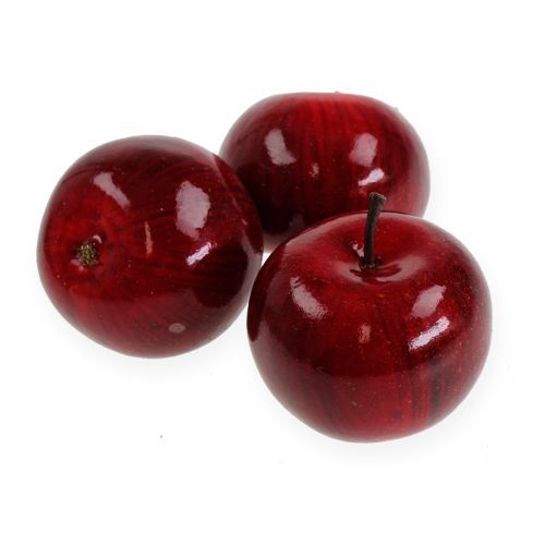 Manzanas artificiales rojas, brillantes 6cm 6 piezas