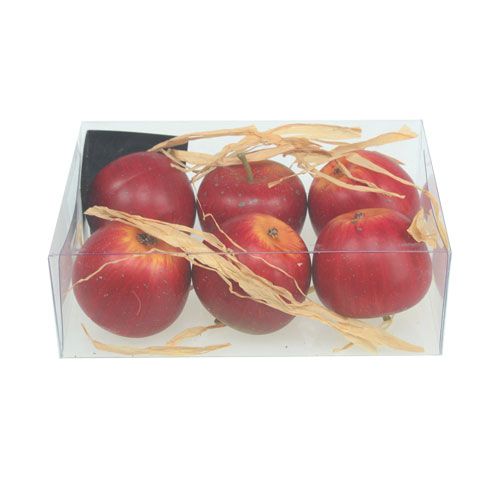 Floristik24 Manzanas decorativas 4cm rojo oscuro 6pcs
