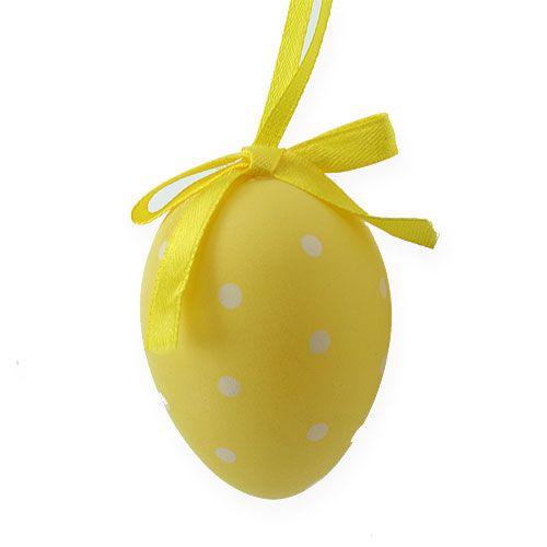 Artículo Huevos de Pascua decorativos amarillo, blanco surtido 6.5cm 12p