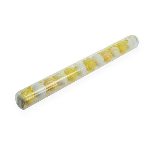 Floristik24 Huevos de Pascua decorativos amarillo, blanco surtido 6.5cm 12p