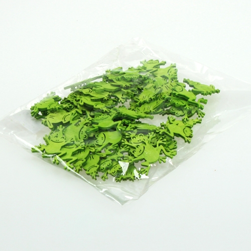 Floristik24 Decoración dispersa rana de madera verde 4cm 72 piezas