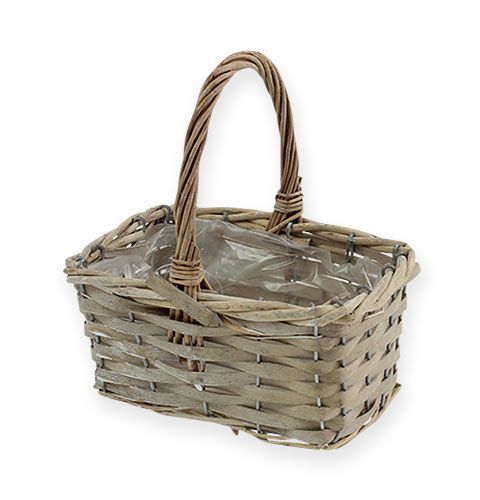 Floristik24 Asa de cesta 18x12cm gris