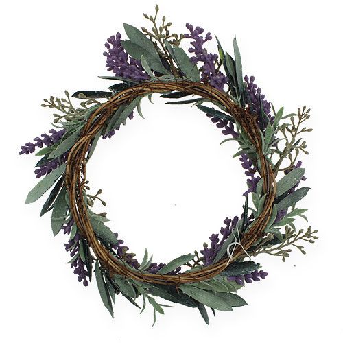 Floristik24 Corona de lavanda verde, violeta Ø21cm