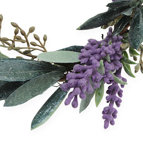 Floristik24 Corona de lavanda verde, violeta Ø21cm