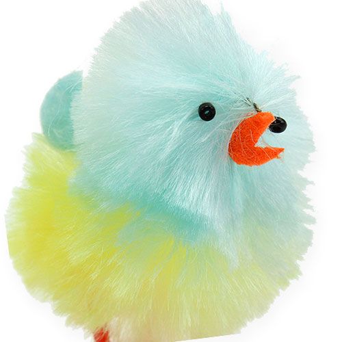 Floristik24 Pollitos de chenilla amarillo, azul 5cm 4pcs