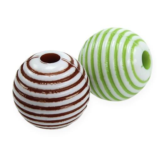 Floristik24 Deco-Perlas Verde, Marrón Ø2cm 53pcs