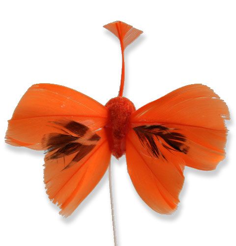 Floristik24 Mariposas decorativas en el cable Naranja 9cm 36pcs