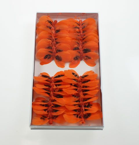Floristik24 Mariposas decorativas en el cable Naranja 9cm 36pcs