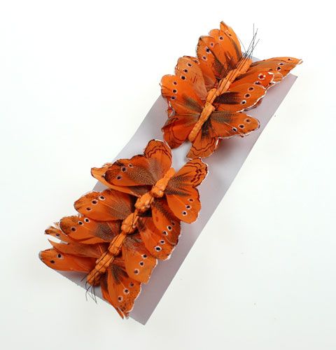 Artículo Mariposa deco en alambre Naranja 8cm 12pcs