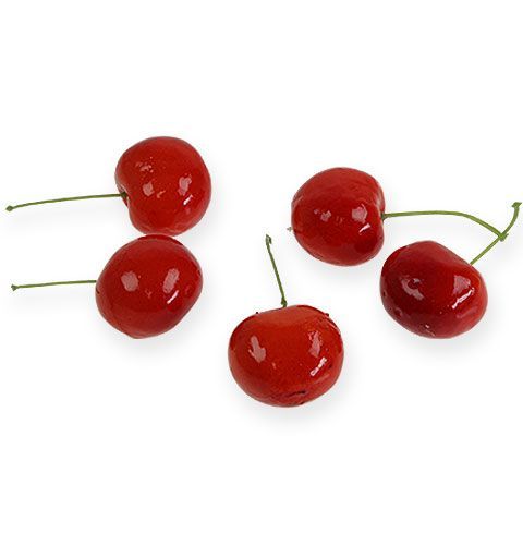 Floristik24 Cerezas decorativas rojas 3cm 12pcs