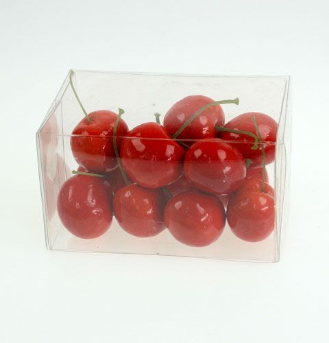 Floristik24 Cerezas decorativas rojas 3cm 12pcs
