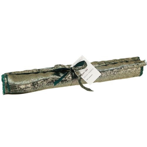 Artículo Cinta decorativa verde dorado deshilachada vintage An. 28 cm L. 2,5 m