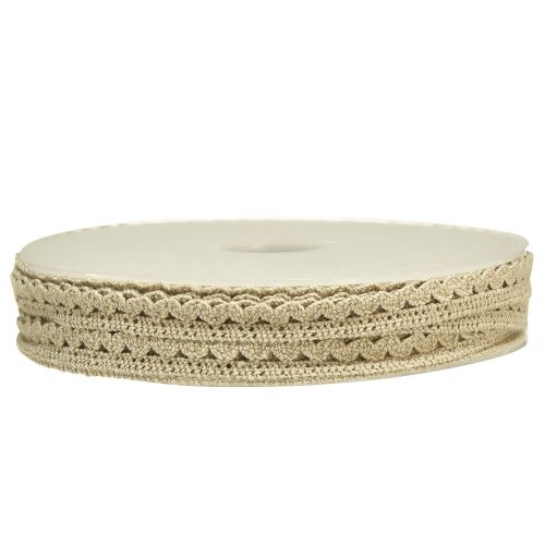 Artículo Cinta decorativa cinta decorativa de encaje de ganchillo beige A9mm L20m