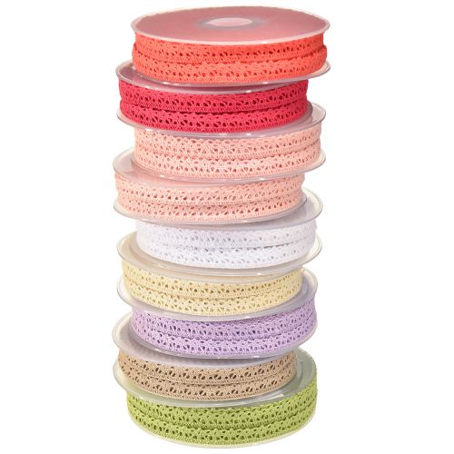 Artículo Cinta decorativa encaje de crochet varios colores A12mm L20m