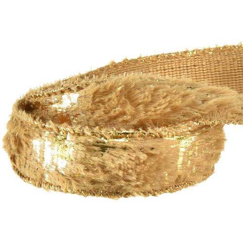 Artículo Cinta decorativa con cinta de joyería de piel piel sintética marrón dorado 25mm 15m