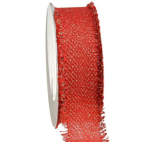 Artículo Cinta decorativa cinta para joyería con flecos de oro rojo An. 40 mm L. 15 m