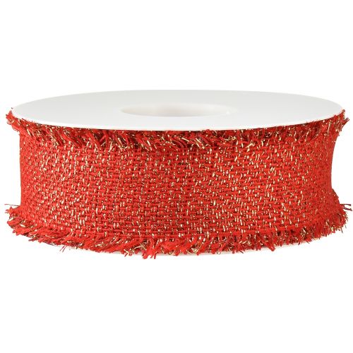Artículo Cinta decorativa cinta para joyería con flecos de oro rojo An. 40 mm L. 15 m