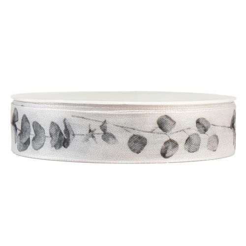 Artículo Cinta decorativa cinta para joyería eucalipto blanco gris A25mm L20m