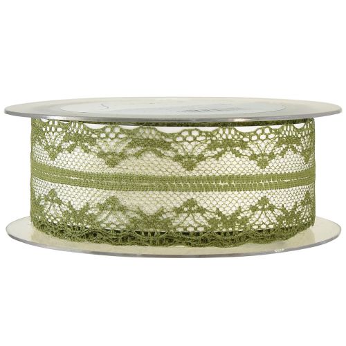 Artículo Cinta decorativa encaje cinta de encaje verde musgo 40mm 20m