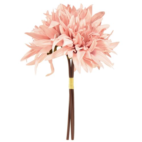 Artículo Flores decorativas dalia flor rosa artificial Ø15cm L28cm 3 piezas