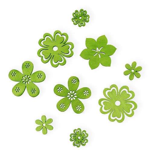 Floristik24 Flores decorativas verde Ø2cm - Ø4cm 96p