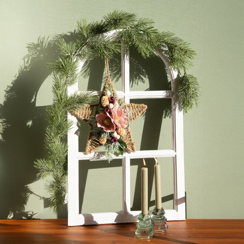Floristik24 Ventana decorativa shabby chic ventana decorativa de madera blanca 40×70cm