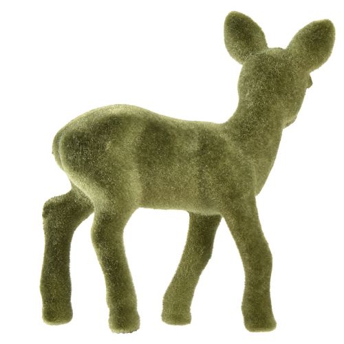 Artículo Figura decorativa ciervo cervatillo flocado figuras navideñas verde 10,5cm 6 piezas