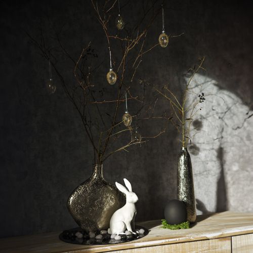 Artículo Percha decorativa huevo relleno de vidrio decoración de Pascua para colgar 5x8cm 6 piezas