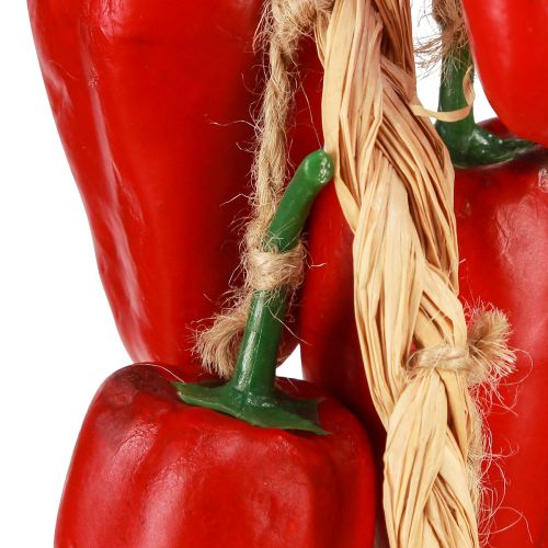 Artículo Percha decorativa pimiento rojo sobre hilo natural verano L60cm