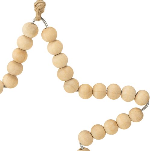 Artículo Adornos navideños: cuentas de madera, corazón, estrella, árbol, 13 cm de alto, 6 piezas