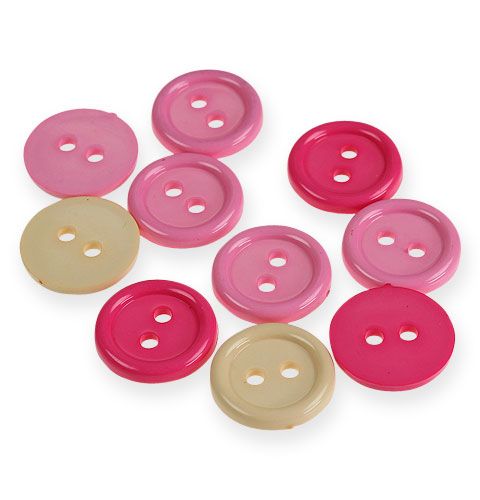 Floristik24 Botones decorativos Ø3,5cm 3 colores 46 piezas