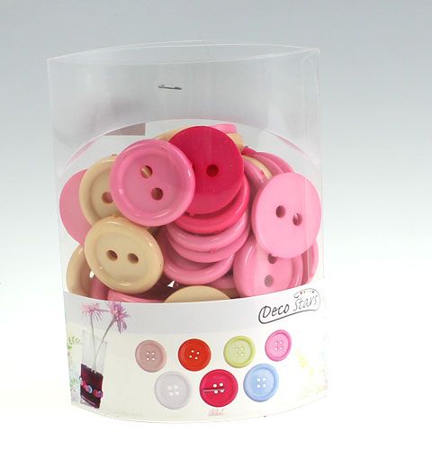 Floristik24 Botones decorativos Ø3,5cm 3 colores 46 piezas