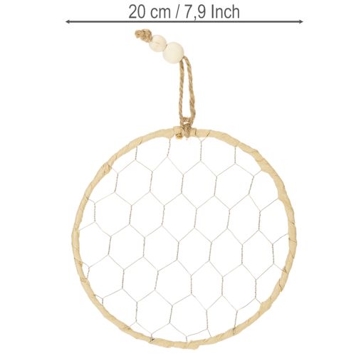 Artículo Anillos colgantes decorativos de rafia metálica, Ø20cm, 4 piezas, decoración de pared estilo boho, decoración de ventana