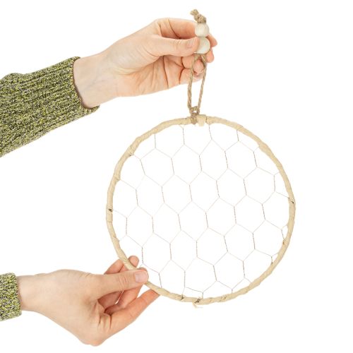 Artículo Anillos colgantes decorativos de rafia metálica, Ø20cm, 4 piezas, decoración de pared estilo boho, decoración de ventana