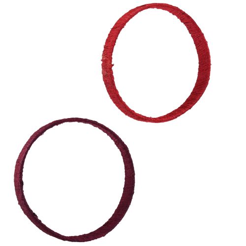 Artículo Anillo decorativo lazo decorativo de yute rojo rojo oscuro 4cm Ø30cm 2ud